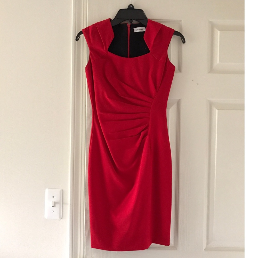 Calvin Klein Cap Sleeve Interview Dress